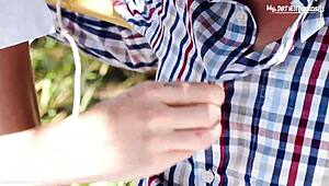 Farmer twink handles a dick on the farm