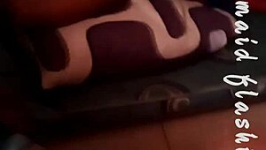 Whytehawk Delivers Intense Quick Creampie to Ebony Maid from Behind.