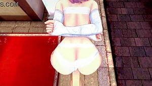 sakura's halloween handjob in naruto hentai