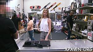 Naked Shop Sex with Crazy Blowjob and Fucking!