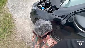 man, her car broke down, i helped, and she paid with pussy!