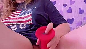 Huge Red Dildo Machine For Intense Squirting And Toy Play