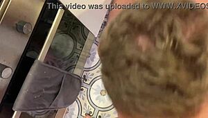 giving a blowjob to this muscle straight guy with big dick