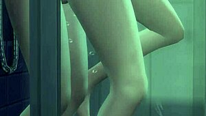 Alien Friend Fucks Girlfriend In Bathroom During 3D Anime Game