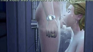 3D animated hentai of a naughty alien girl and her boyfriend’s passionate bathroom encounter