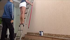 Casada Seduces and Bangs the Painter Hired by Her Husband!