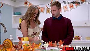 young guy got sucked by step granny and mommy together