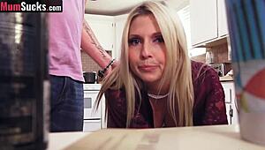 busty blonde milf betrays husband with stepson in secret
