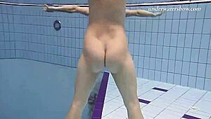 Hot lesbian scene with Iva Brizgina and Paulinka in the pool
