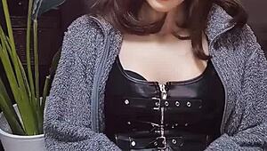 Adorable Cat-Eared Crossdresser Relentlessly Strokes Cock in Personal Video Footage