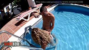 Young Spanish slut Africa Irujo sucks at the pool then gets fucked in bed 😈