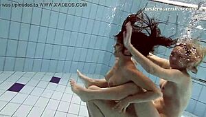Wow, Iva and Paulinka's Hot Pool Lesbian Action!