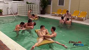 Want to see this hot gay orgy group fucking outdoors by the pool?