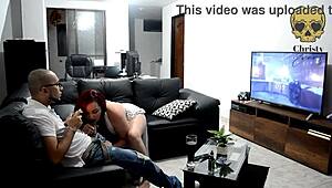 While my boyfriend plays ps4, I tease and deepthroat his monster cock intensely.