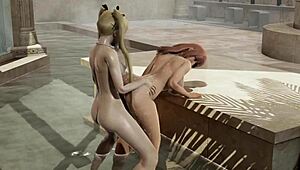 Honoka Being Passionately Fucked By Marie Futa In Anime Style.