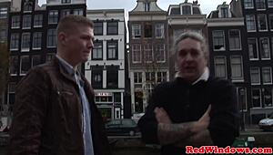 Busty blonde hooker gets messy facial from tourist