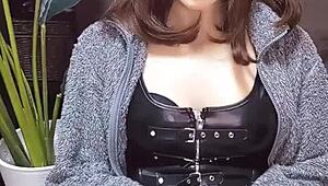 Adorable Cat-Eared Crossdresser Relentlessly Strokes Cock in Personal Video Footage