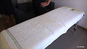 Happy ending for the housewife from a professional masseur