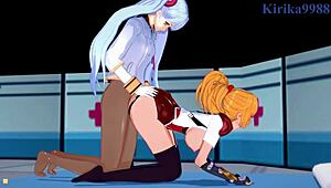 Setsuko Ohara and Excellen Browning Intense Futanari Creampie