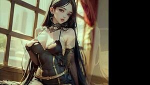 AI-generated hentai images of beautiful women in a compilation