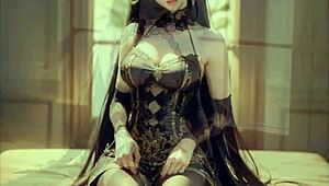 AI-generated hentai images of beautiful women in a compilation