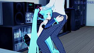 HATSUNE MIKU and KAGAMINE RIN have INTENSE SEX in VOCALOID HENTAI