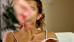 Busty milf and sexy babe explore lesbian action