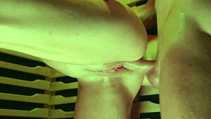 Sauna heats up with explosive squirting in rough triple cum
