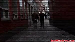 Busty blonde hooker gets messy facial from tourist