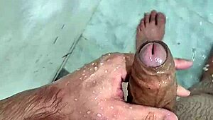 Hey, chubby guy, jerking off in the shower 'til you burst?