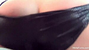 Mistress Nikita Von James masturbates her pussy