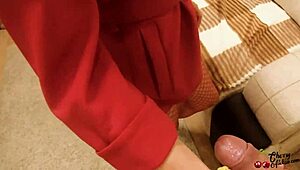 Hot woman deep sucking boss's big dick and taking it in ass