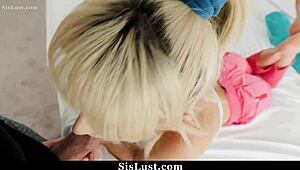 Lucky Stepbro Tastes Cute Stepsister's Sweet Pussy in POV Riding