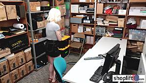 hot blonde teen busted by policeman at work