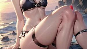 Sexy asian babe fucks stranger with pussy masturbation in 3d