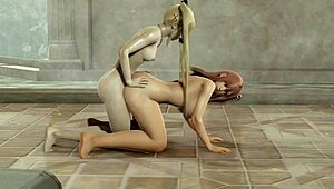 Honoka Being Passionately Fucked By Marie Futa In Anime Style.