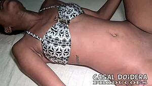 The skinny brazilian mulatinha couldn't handle the anal but kept fucking until swallowing cum.