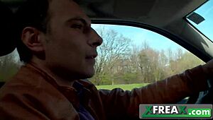 Ukrainian Hitchhiker Lina Arian Sucks Big Black Cock After Car Pickup by Stranger