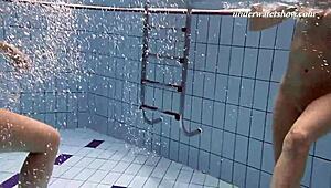 Wow, Iva and Paulinka's Hot Pool Lesbian Action!