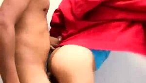 Amateur Latina Couple from Mexico and Colombia in Bathroom in Front of Mirror