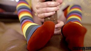 Big black cock lover gets her socks off