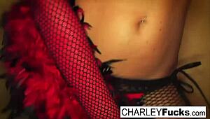 Charley Chase In Sexy Lingerie And Stockings
