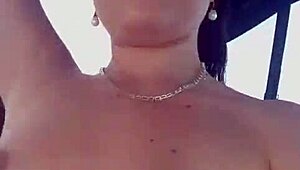 Trans woman enjoys a ride on the boat