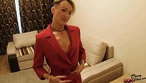 Hot woman deep sucking boss's big dick and taking it in ass