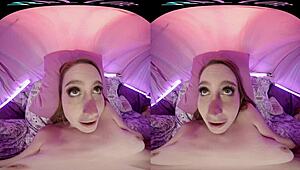 Vrallure Pillow Palace: Petite Blonde Masturbates with Toys!