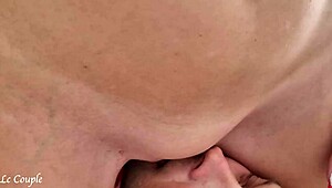 Wife Moans as Husband Licks Her Pussy Deeply, Ending with a Satisfying Cumshot