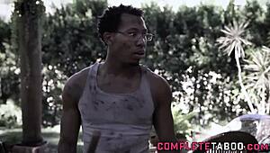 teenage skank blows big black cock in extreme interracial