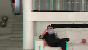 3D anaglyph porn video of Nick Moreno's birthday gang bang