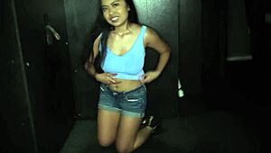 Luna Swallows Big Cock Cumshot In Gloryhole