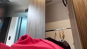 Spy cam catches my hot stepsister in sexy leggings